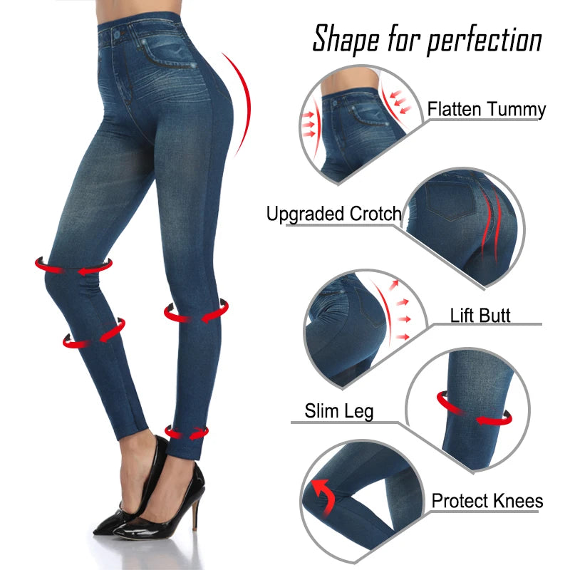 Faux Jeans Leggings