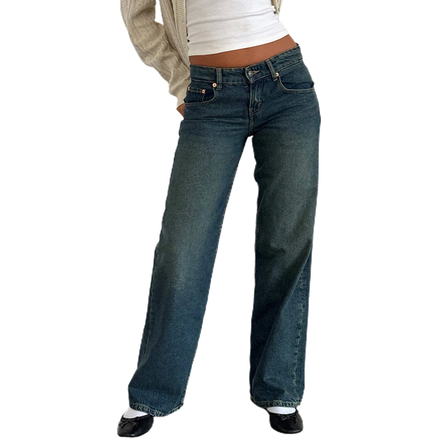 Women Relaxed Fit Low Rise Denim Jeans