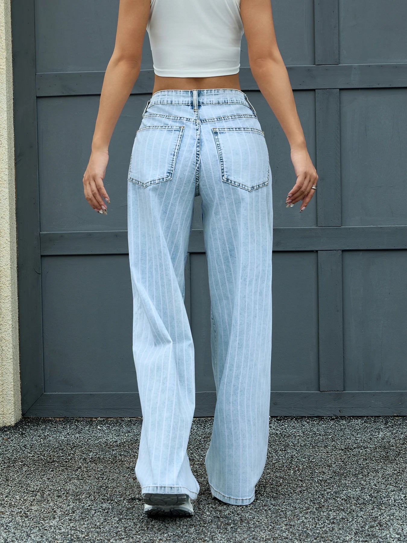 Women's Striped Stretch Jeans