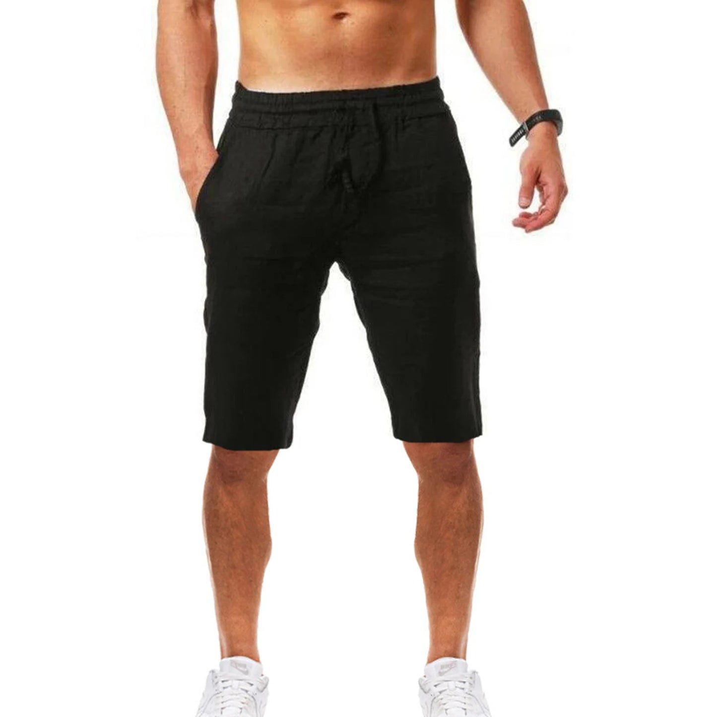 Mens Stylish Solid Color Casual Shorts