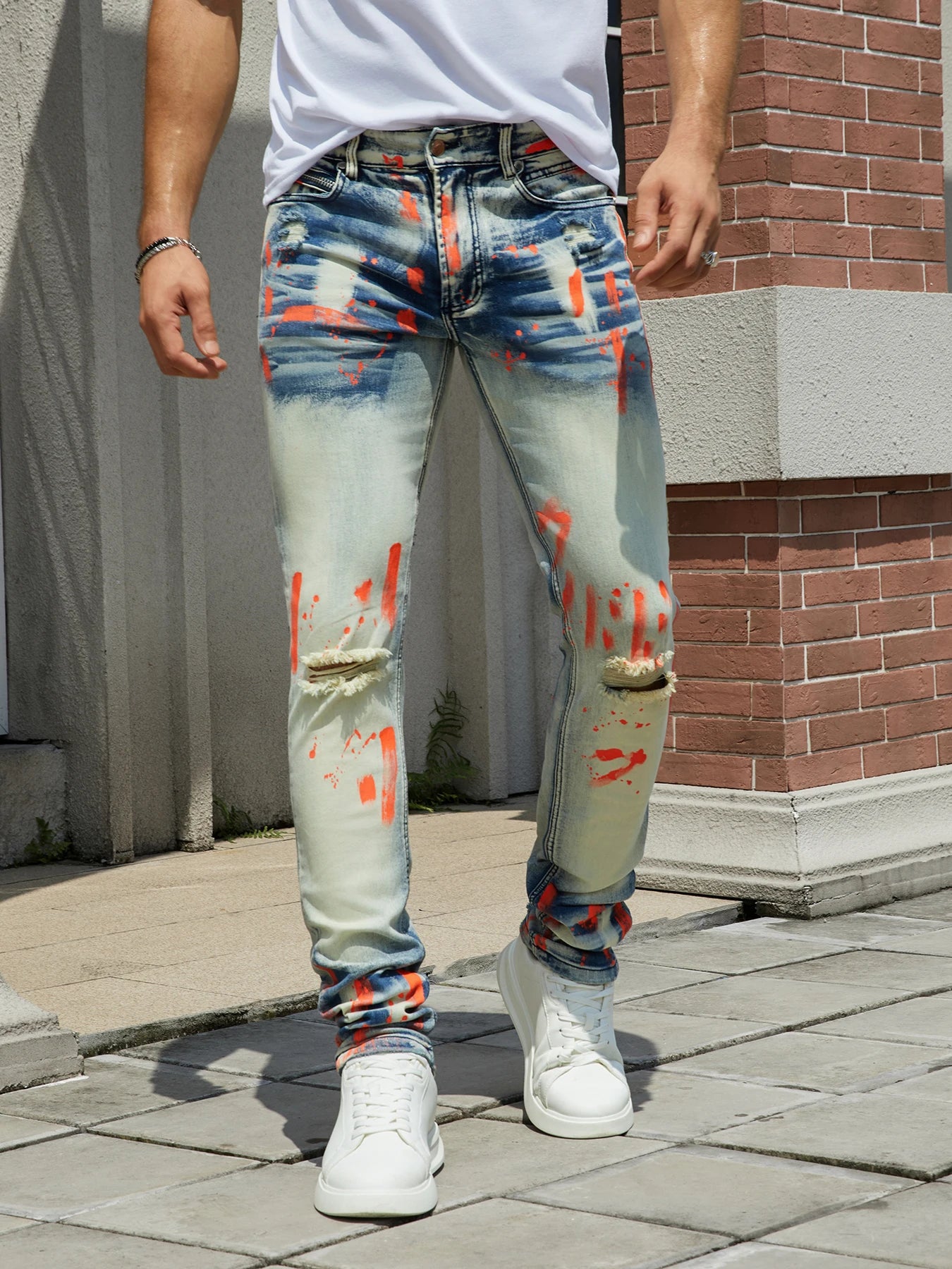 Full Hand-Painted Mens Jeans