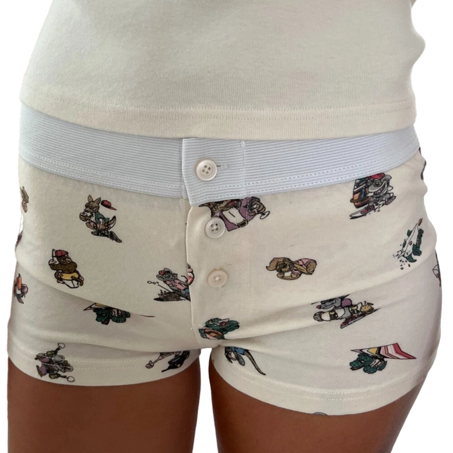 Womens Low Rise Printed Lounge Shorts