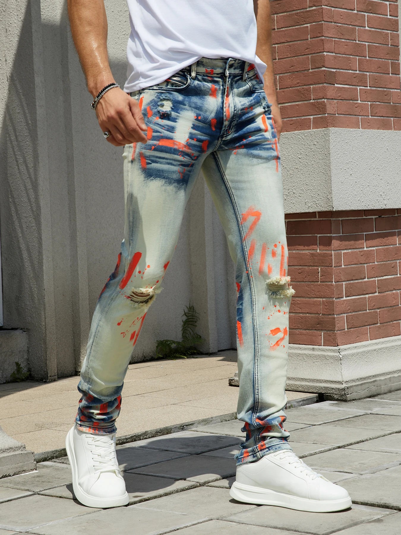 Full Hand-Painted Mens Jeans