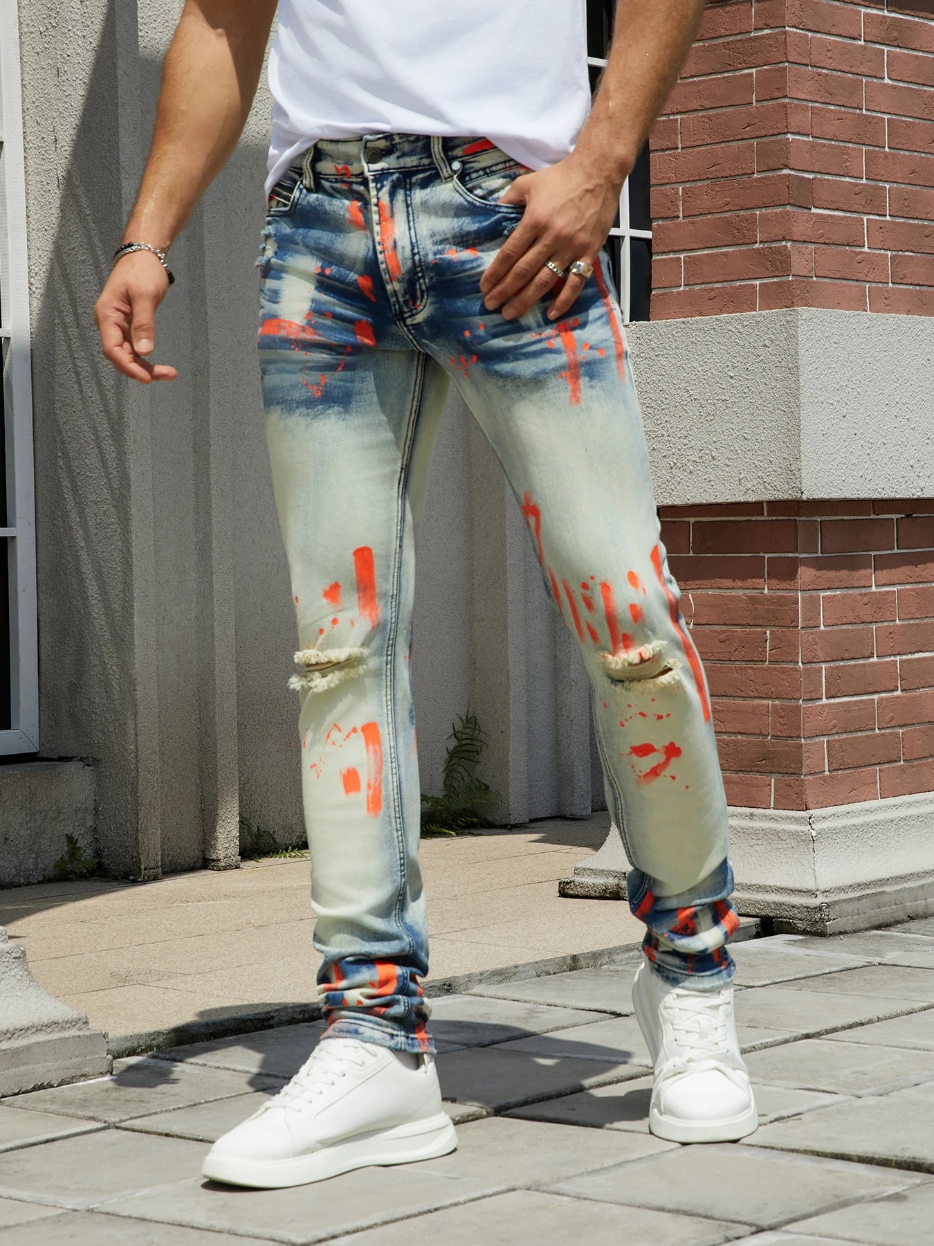 Full Hand-Painted Mens Jeans