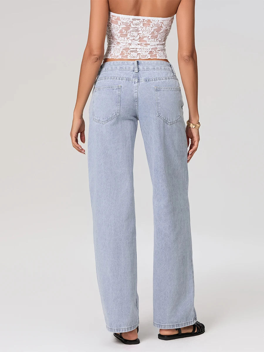 Women Relaxed Fit Low Rise Denim Jeans