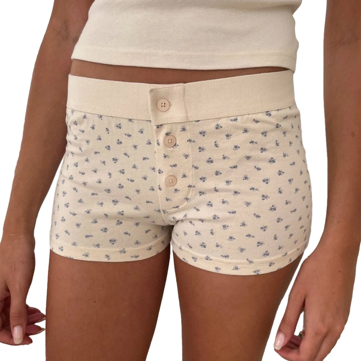 Womens Low Rise Printed Lounge Shorts