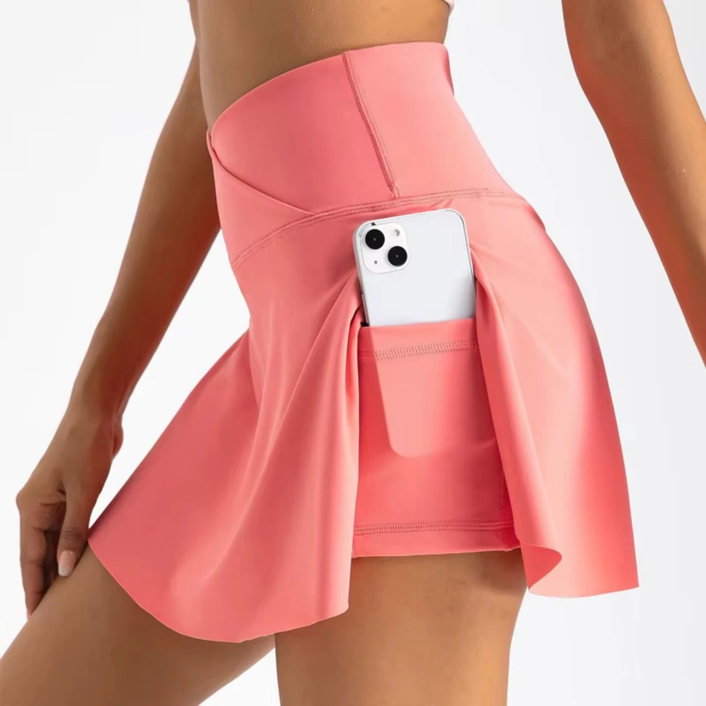 High Waisted Crossover Tennis Skirt