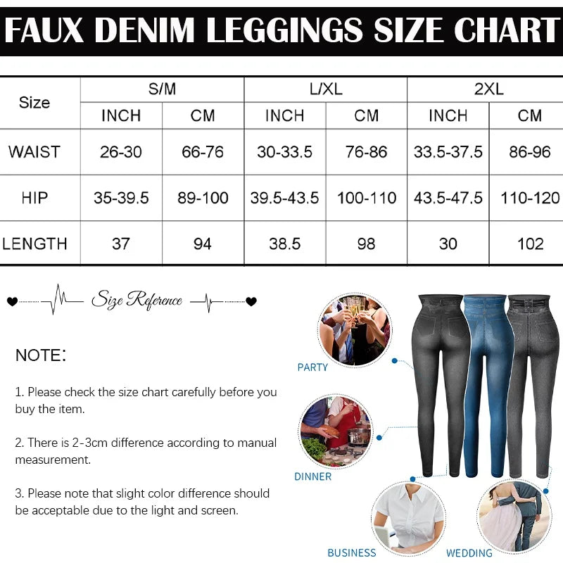 Faux Jeans Leggings